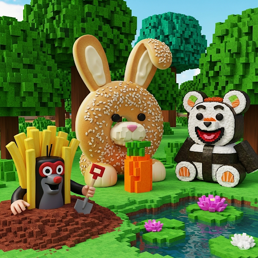 Image of Gourmet Egg pets like Bagel Bunny and Sushi Bear