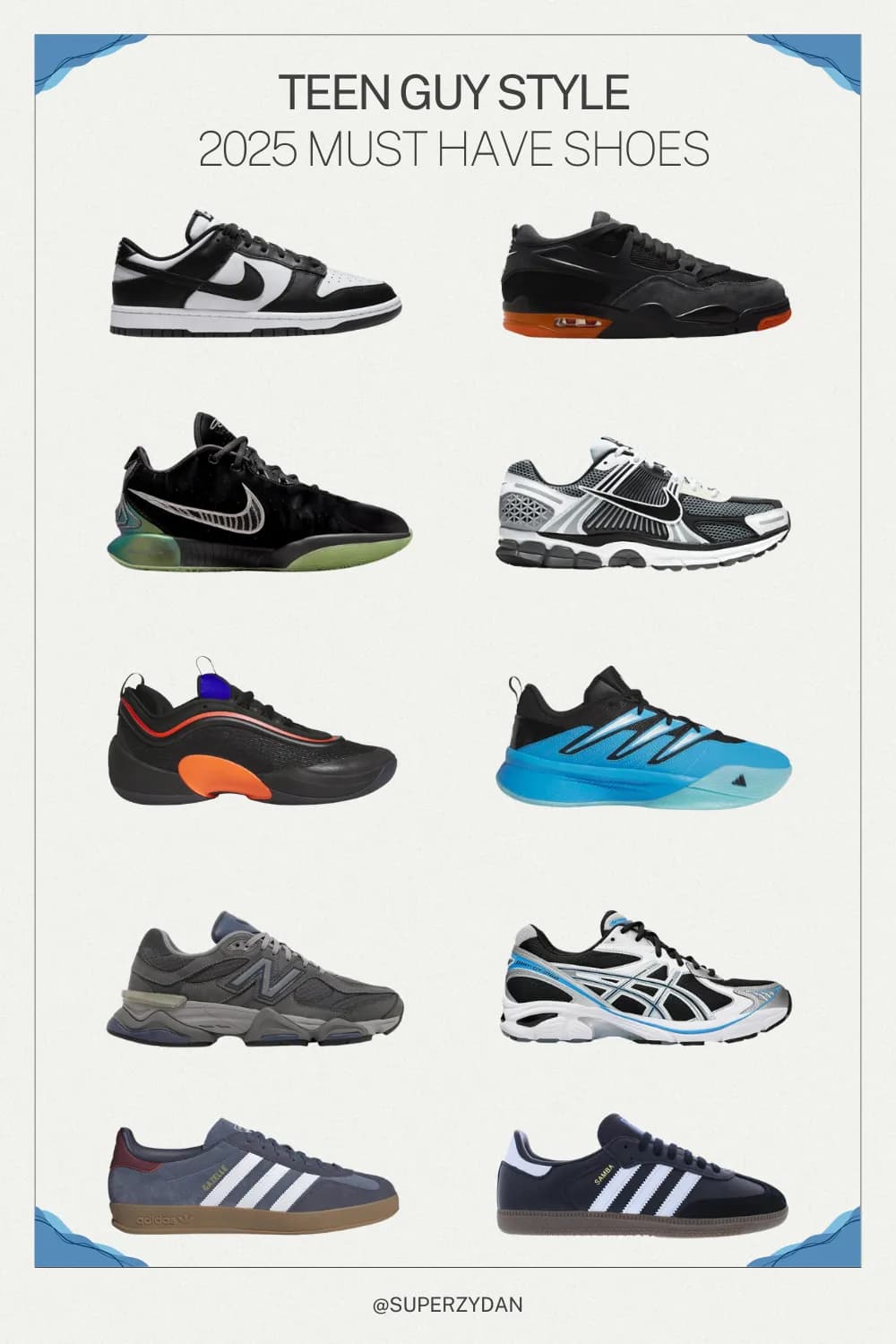 Ten more 2025 sneakers for teen guys, including Adidas Sambas and ASICS