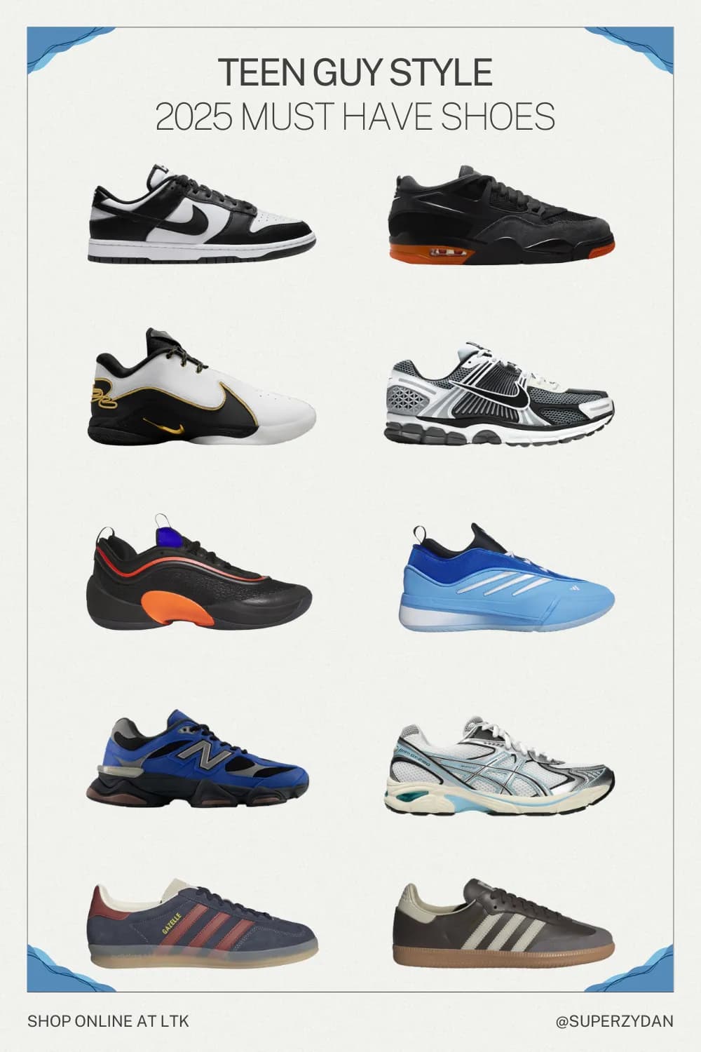 Teen guy style: ten must-have sneakers for 2025
