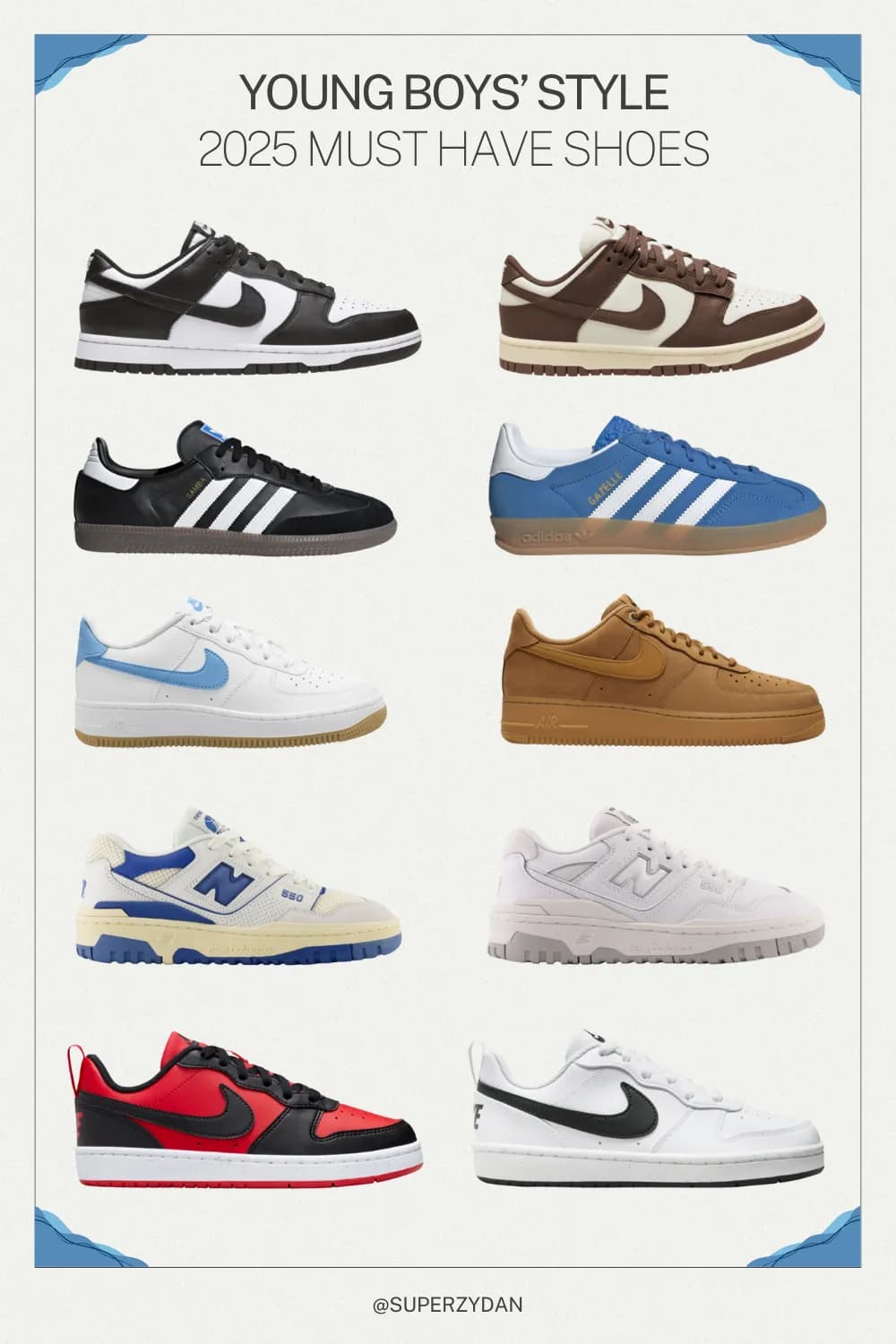 Young boys' style: ten 2025 sneakers for grade schoolers, like the Nike Dunk Low